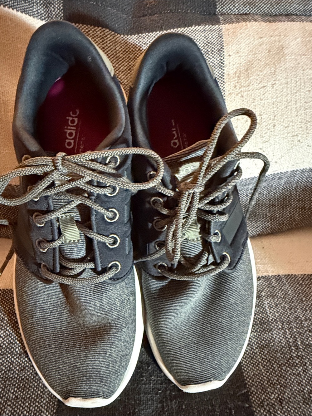 adidas Men’s Charcoal Gray and Black Lace-Up Sneakers